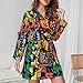 Women Kimono Robes,Long Knit Tie Bathrobe Soft Sleepwear V-neck Casual Ladies Nightwear Fashion Grateful Dancing Dead Bears Rose M