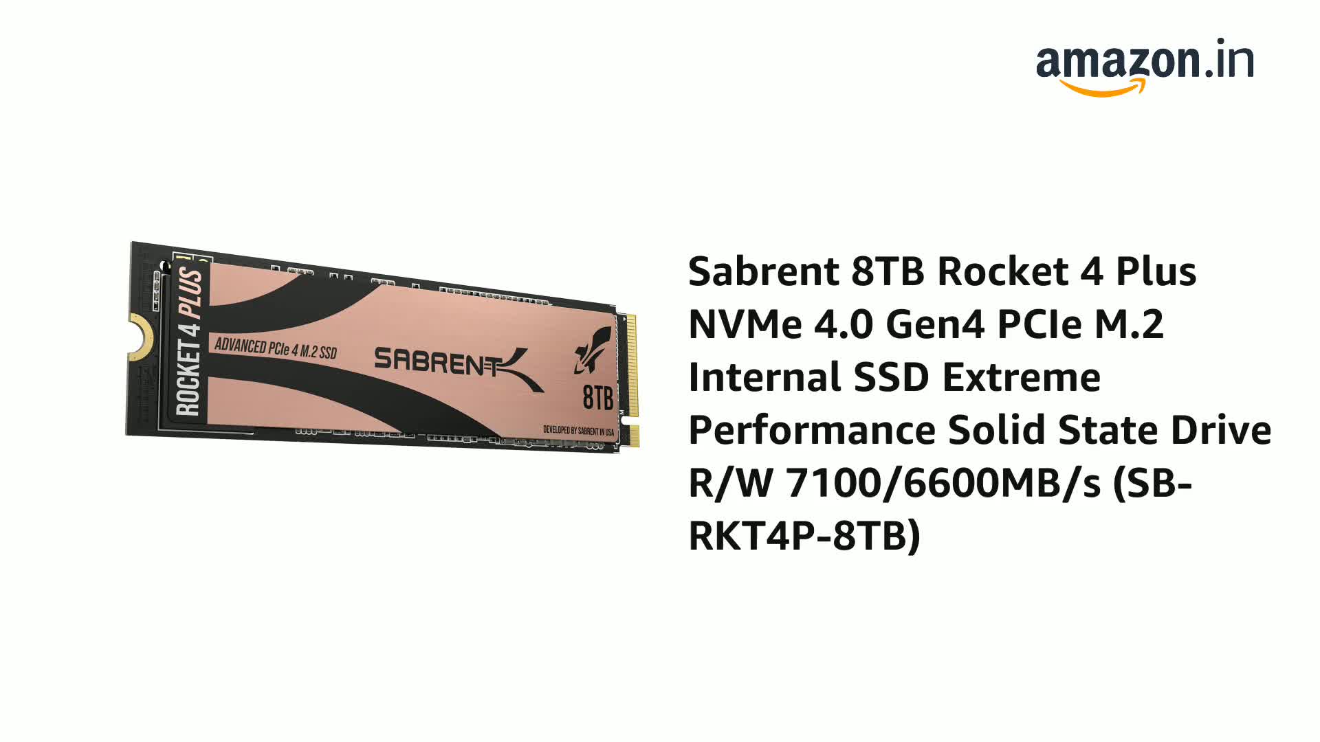 Amazon.in: Buy Sabrent 8TB Rocket 4 Plus NVMe 4.0 Gen4 PCIe M.2