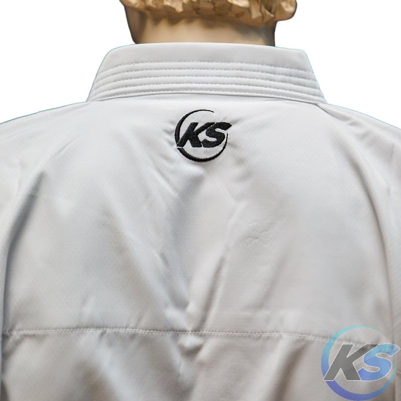 Divisa Karate Karategi Kumite Pro - Kimono da Competizione 350 g/m² - Ultra-Leggero con Rinforzi Bianco, Diverse Taglie