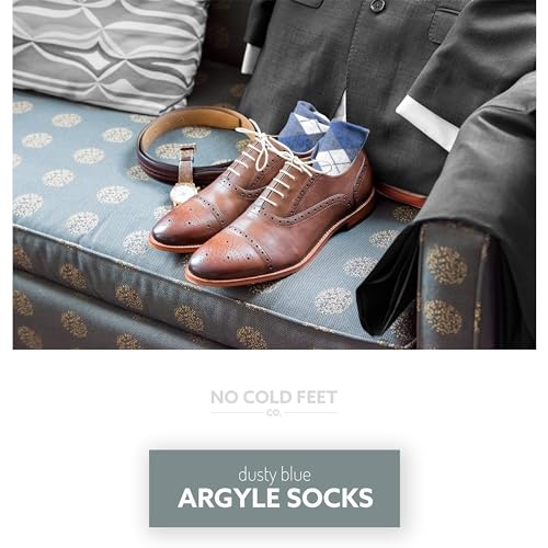 Fun Blue Colorful Novelty Socks for Men for Dress Casual Formal Groomsmen Wedding, 6 Pack3