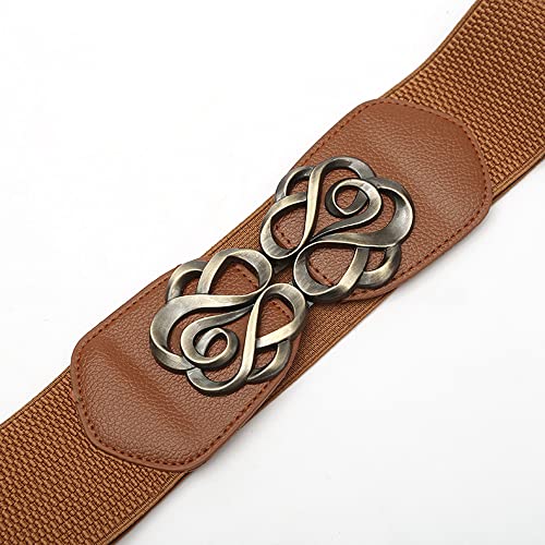 Skinny Belts for Women ,rose flower Belts Fashion Dress Belts Stretch Women Waist Belts Plus Size Elastic Waist Band for Dresses., Black, 66x6cm4