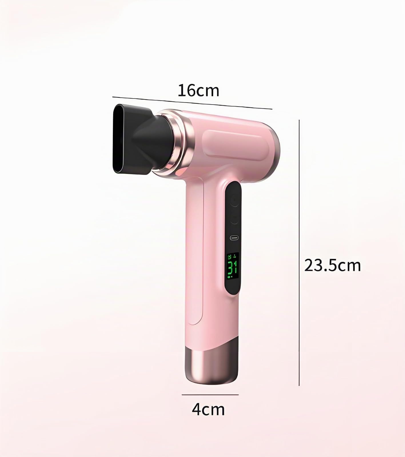 Asciugacapelli Senza Fili 15000mAh – Phon Portatile USB Ricaricabile 200W con Aria Calda e Fredda, Compatto per Viaggi, Campeggio e Dormitori Studenteschi