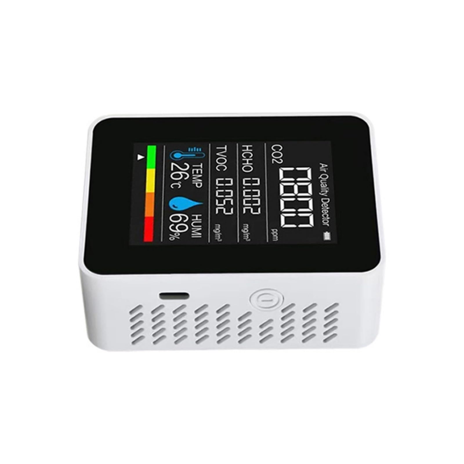 Precisions 5 in 1 Air Analyzers CO2 HCHO TVOC Temperature Humidity Levels Multifunction Air Monitor Temperature Dampness Meter