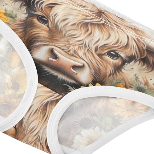 Cute Highland Cow Sunflower Toddler Girls's Underwear 2T 202a54124