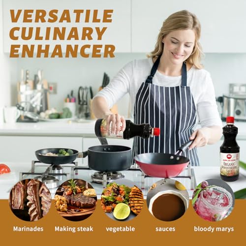 Image of Wan Ja Shan Organic Worcestershire Sauce 33.8oz. USDA Organic, Umami-Rich Flavor | Marinade, Glaze, Dressing & Dipping Sauce | Gluten Free Non GMO, Vegan, Kosher Parve Great for Meats, Vegetables & Stir Fry