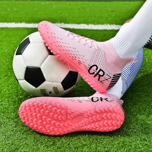 Image of Soccer Cleats for Mens Womens Indoor Turf Soccer Shoes Youth AG TF Training Football Boots Unisex