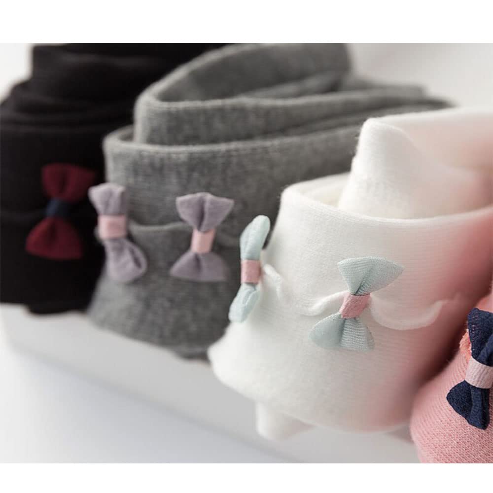 ccgo Baby Girls Tights Toddler Girls Leggings Infant Bowknot Soft Knit Stockings Newborn Tight Seamless (M(12-24 Months), White&Black&Grey&Pink(4 pack))