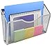 EasyPAG Mesh Wall File Holder 3 Pockets Hanging File Folder Organizer for Home and Office with Nametag Label, Silver