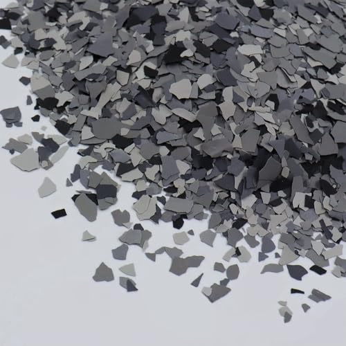 900G/2Lb Decorative Color Chips Blend Epoxy Flakes Garage Floor Paint Flakes Concrete Floor Coatings Kits for Garage Wall Interior and Exterior House Paint (Black, Gray Blue, Light Gray)