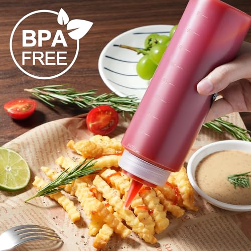 Miniatura 6 de Sopito Botella Apretón, 6 Unidades, 450 Ml, Reutilizable, Con Boquillas, Tapas, Etiquetas, Bolígrafo Y Cepillo, Dosificador Para Ketchup Mostaza Salsa Caliente Aceite Pigmento