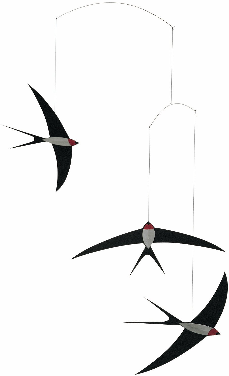 3 Swallow Hanging Mobile - 20 Inches - Premium-Grade Cardstock - Handmade in Denmark by Flensted