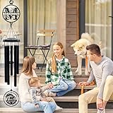 Personalized New Home Wind Chimes, 37" Large Deep Tone Wind Chime with Custom Name & Initial Metal Sign, Housewarming Gift for New Homeowners Couples, Established Date, Outdoor Garden Patio Decor
