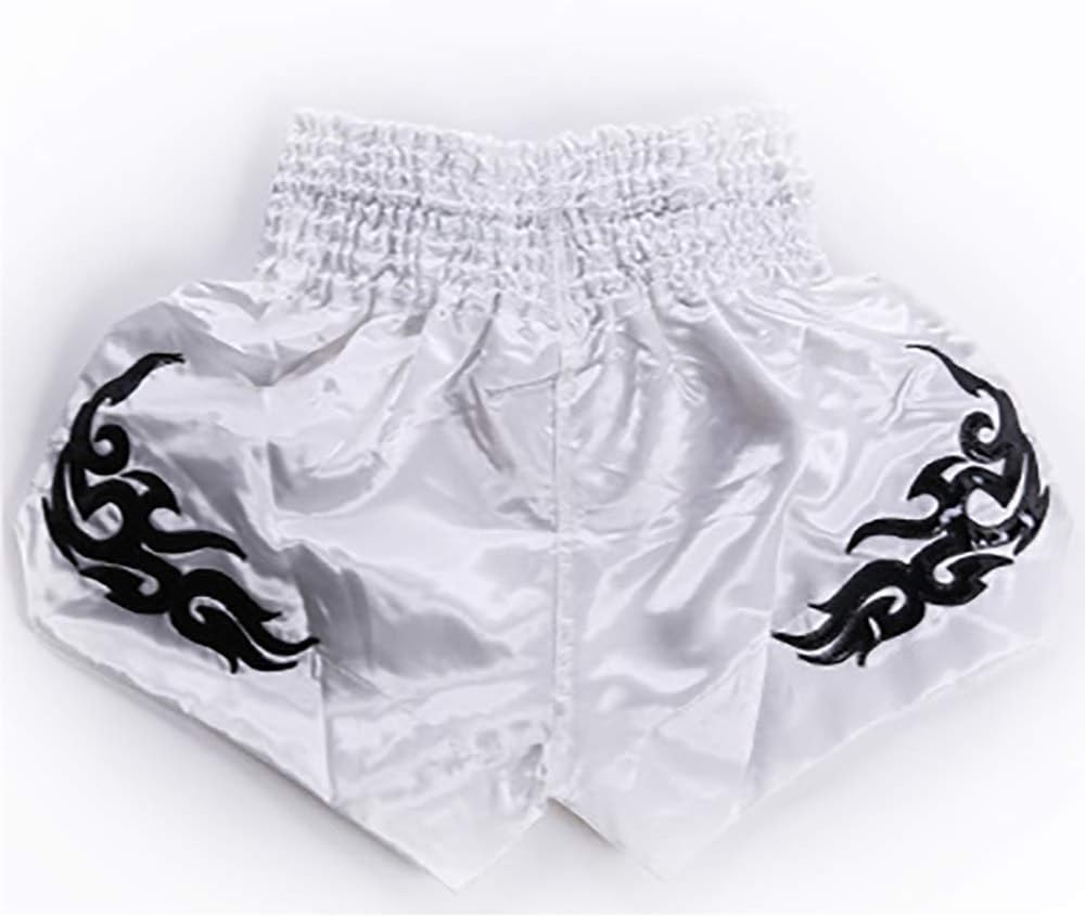 快適なファイティングショーツ 競争刺繍ショーツファイティングスウェットパンツホワイト総合格闘技のトレーニング三田 軽量体験 (色 :