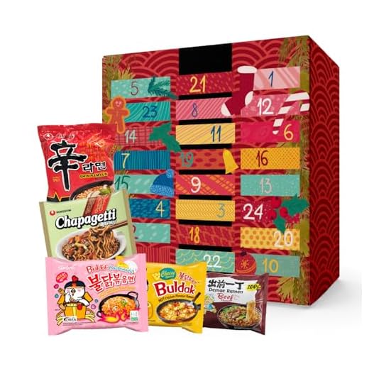 NASCHMASCHINE | Adventskalender 2025 | 24 Sorten Instant Nudeln, Instant Ramen | Verschiedene Marken und Geschmacksrichtungen | Adventskalender Asiatisch