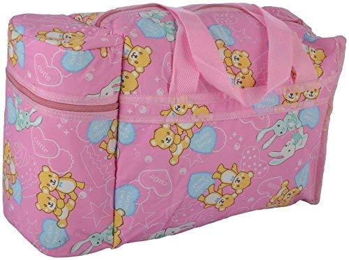Newborn Baby Multipurpose Mother Bag with Holder (Light Pink)-image-14