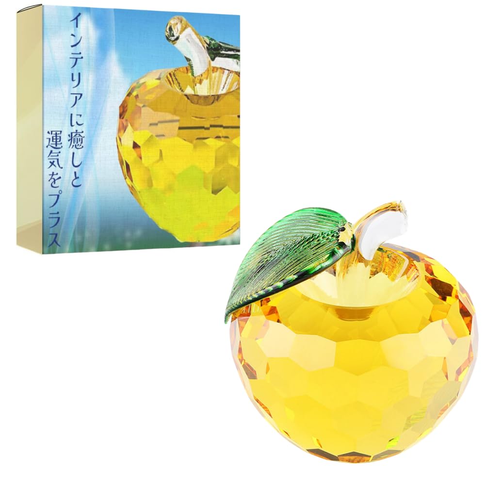 クリスタル　ゴールド　りんご Amazon.co.jp: elrinrin りんご キラキラ クリスタル 風水