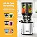 Kuvings AUTO10 Cold Press Juicer Silver - Hands-Free Electric Masticating Juicer Machine With 240W Motor - Very Quiet With 100 Oz Batching Hopper for Juice, Smoothies, Nut Milk, and Sorbets