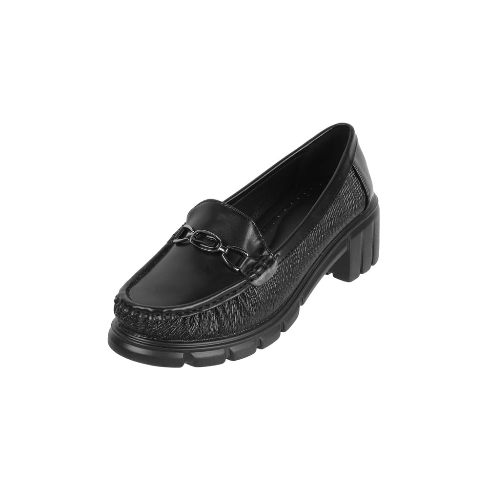 Mochi Women Blue Faux Leather Loafer Shoes with Block Heel UK/5 EU/38 (31-549) (B0DH2NN459) Amazon Price History, Amazon Price Tracker