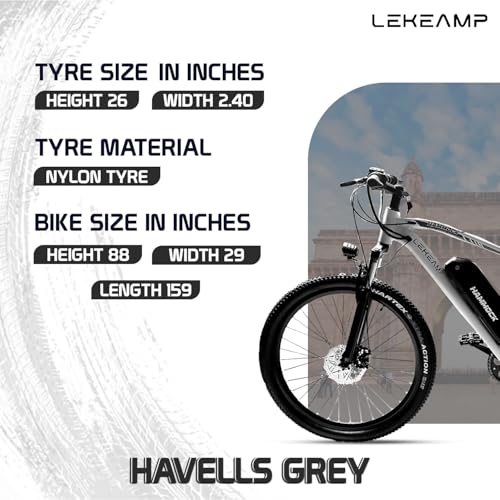 Image of Hammock Electric Bike | 26 inch Tyres x 2.40 inch Width | 25 km /h Speed | 250W Motor | Disc Brakes | 5-Level Pedal Assist | 10.4Ah NMC Detachable Battery | Spring Front Suspension | Havells Grey
