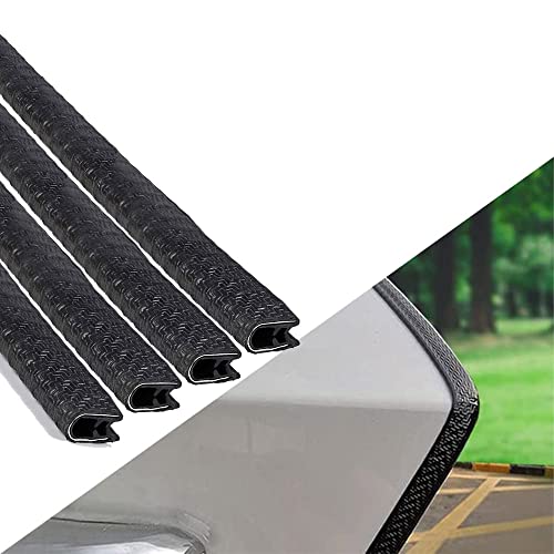 Image of BRANLE Car Door Edge Guards No Glue Universal Fit Rubber U Shape Car Door Edge Trim Molding Car Door Edge Protector Strips Automotive Trim Car Door Trim Protection - 1 Mtr * 4 Pcs(Black)