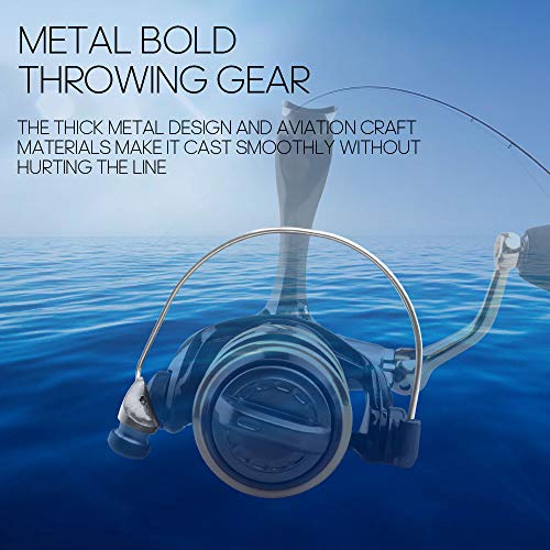 Ashconfish Spinn-Angelrolle, Graphitkörper, 7 + 1 Edelstahl BB, 5,0:1 Übersetzung, leichte Spinnrolle für Süßwasser… – Bild 7