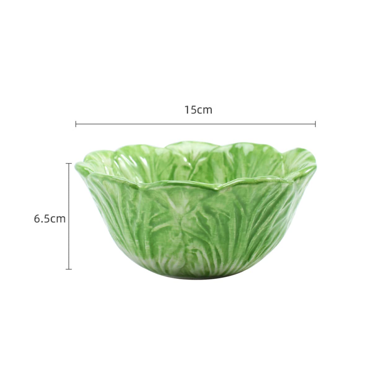 Cabilock Ceramic Cabbage Bowl Green Vegetable Design Snack Container for Dessert Fruit and Salad for Parties Gatherings and Home Use Ceramic