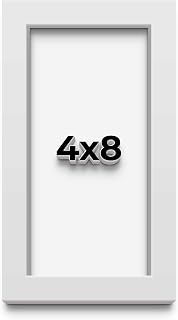 CustomPictureFrames 4x8 Shadow Box Frame - Solid Wood, UV Acrylic, Acid Free Backing & Hanging Hardware - Lucius Contemporary Shadow Box Display Case - for Poster Arts, Photos & Certificates - White