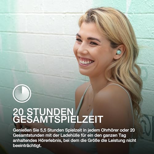 JLab JBuds Mini In Ear Kopfhörer kabellos Bluetooth, True Wireless Kopfhörer, 20+ Std Headphones, kabellose Ohrhörer, Earbuds mit Mikrofon, Ladebox, Dual Connect, EQ3 Sound, Schwarz – Bild 5