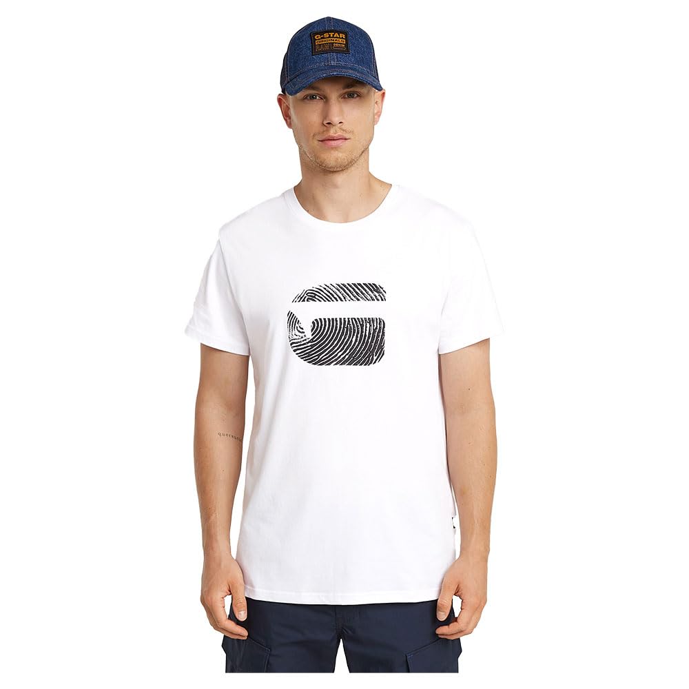 G-STAR Men's Finger Print Burger R T Undershirt, White White D26041-c506-110, L