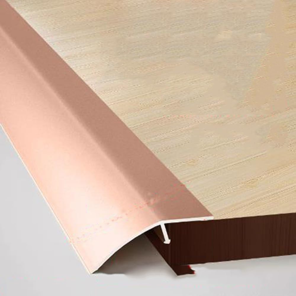 Metal Threshold Strip, Floor Transition Strip Aluminum Threshold Reducer Ramp Height Compensation 0.6-1inch(Rose,90cm)