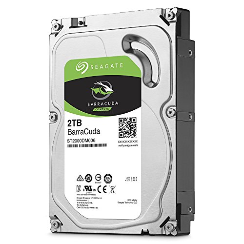 Seagate BarraCuda, 2 To, Disque dur interne HDD – 3,5' SATA 6 Gbit/s 7 200 tr/min, 64 Mo de mémoire cache, pour PC de bureau et portable (ST2000DM006)