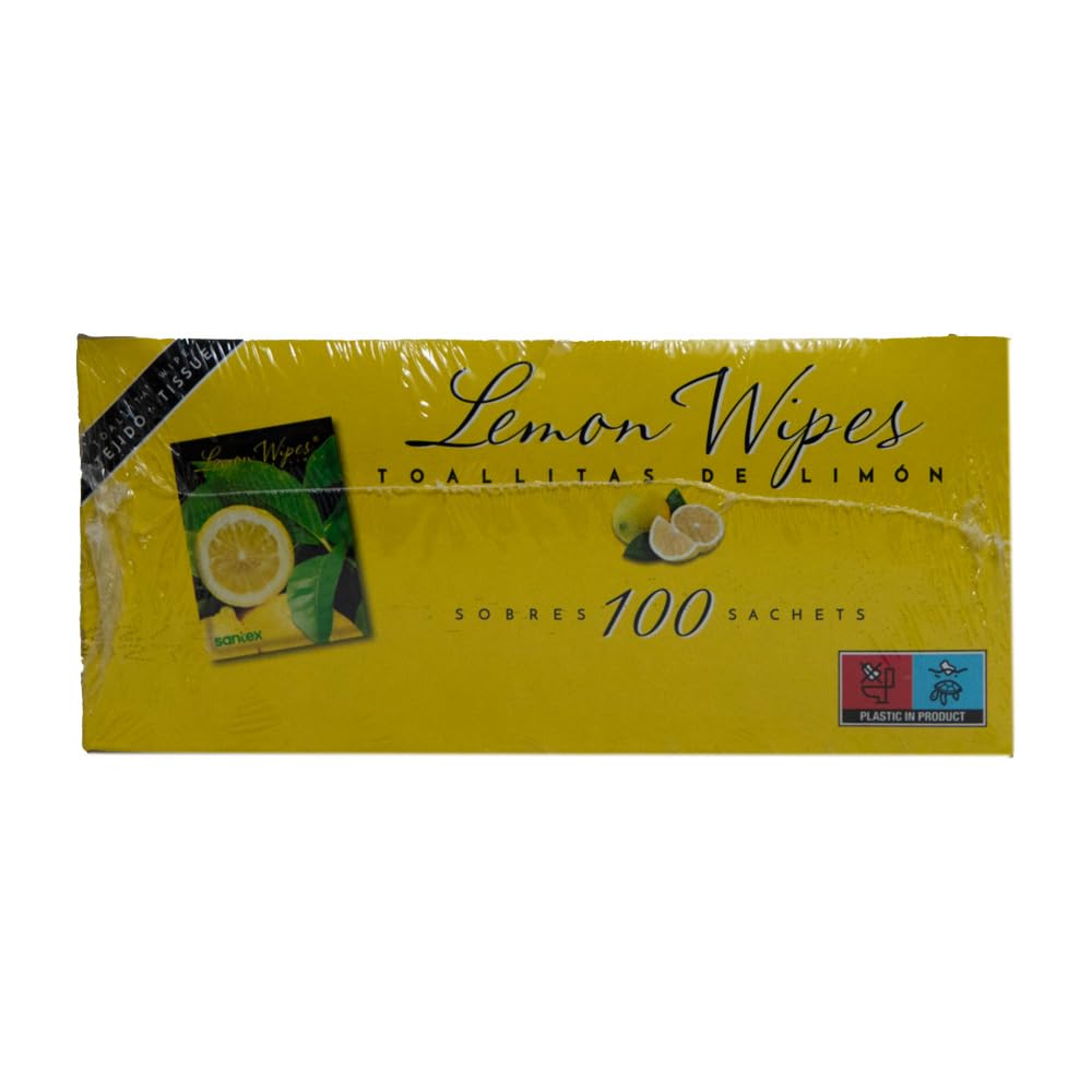 Toallitas Lemon Wipes | Fabricadas en tejido sin tejer | Superficie suave microperforada, no se rompen y no dejan residuos | Pack de 100 unidades