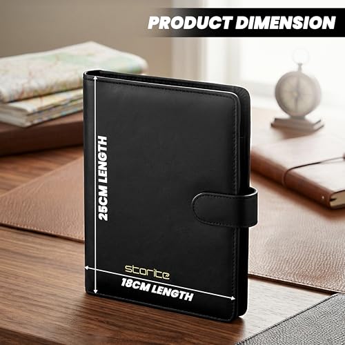 Image of Storite Car Document Holder Owner Manual, Durable PU Leather Vehicle Registration & Insurance Insurance Card, Driving Licence, RC Book Organizer with Multiple Pockets (Black)