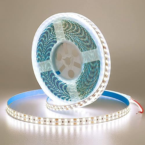 KXZM 24V 32.8ft(10M) Double Row LED Strip Light Natural White 4000K 2400LEDs 2835SMD 160W High...