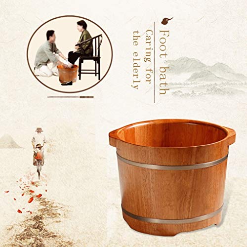 Tina de madera para baño de pies tipo barril miniatura 4