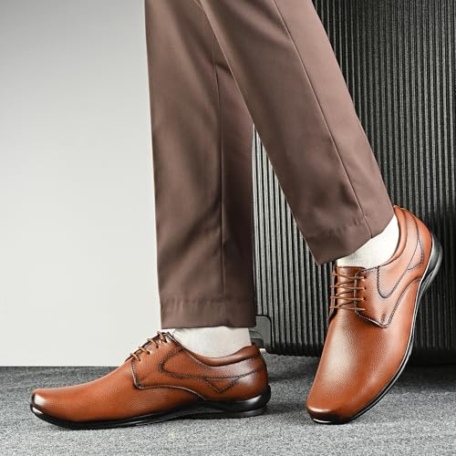 Image of Centrino Formal Shoes for Men | Lightweight Comfortable Office Shoes for Man Stylish | Cushioned Insole Lace-Up Shoes for Men | Durable TPR Sole | Trendy Classic Design Footwear for Men (8117)