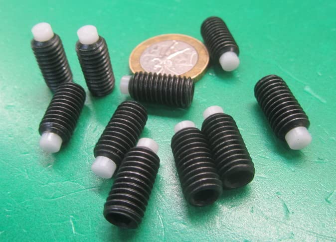Black Oxide Steel Nylon Tip Set Screw M8 × 1.25mm x 16 mm Thread Length 10 pcs