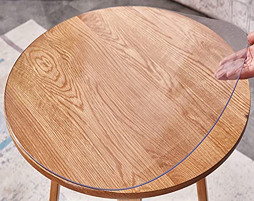 SWD TWTH Protection de table transparente en PVC - Lavable - Rond - Antidérapante - 90 cm