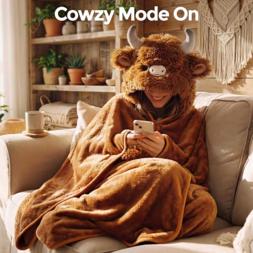 Image of Halloween Animal Hooded Blanket Cape Plush Costume Inspired Wearable