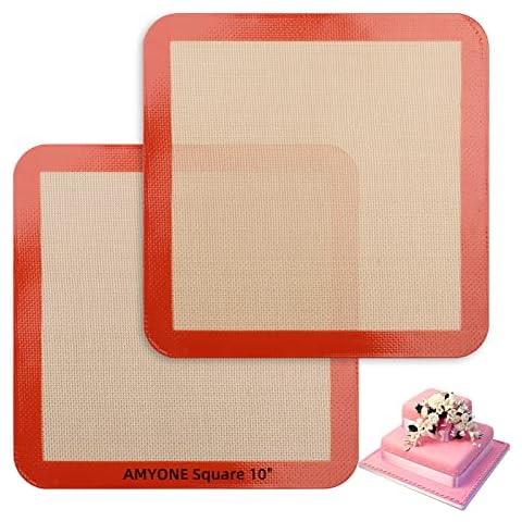 AMYONE 10 Inch Square Silicone Baking Mat Cover