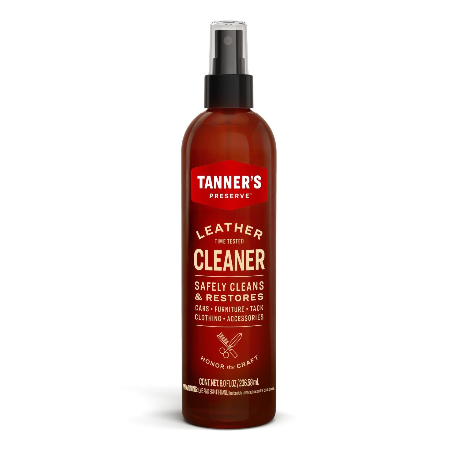 Leather Cleaner, Cleans & Restores Finished Leather, Use for Cars & Interiors, Couches & Furniture, Saddles & More, 8 Fl Oz