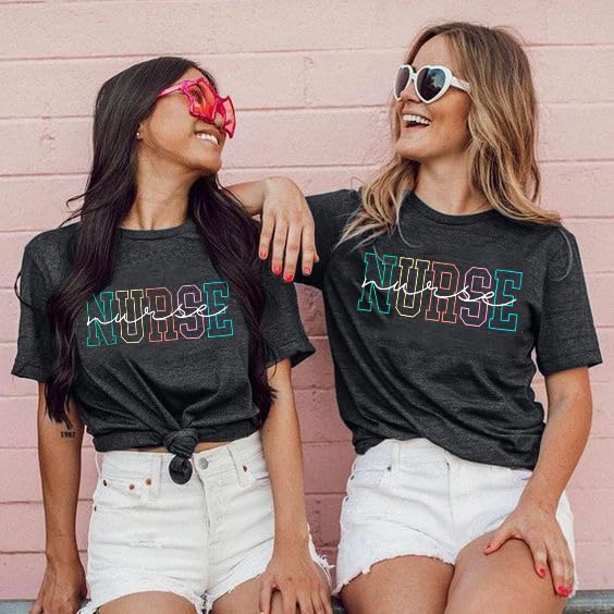 ASTANFY Nurse Tshirts Shirts Women Nurse Gifts School Nurse Summer Tops Short Sleeve Shirts4