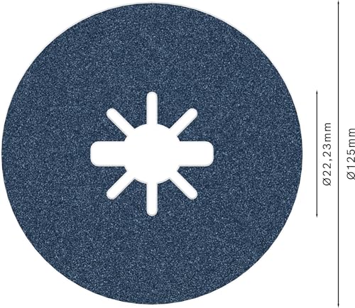 Bosch Accessories 1x Fiberschleifscheibe Best (für Metall, X-LOCK, R574, Ø125 mm, Körnung 120, BohrungsØ: 22,23 mm)