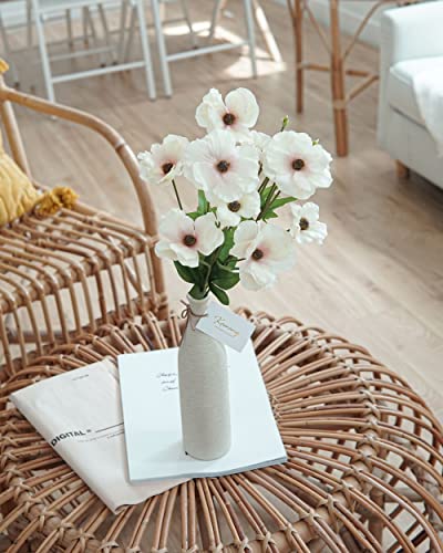 Kamang Ranunculus Flowers White Silk Flower (3 Stems) For Home Decor And Wedding. Artificial Flower For White Spring Decor. Floral Arrangement And Table Centerpiece. White Silk Flowers (White) #TOP2