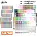 feela 200 Pack Glitter Gel Pens Set 100 Gel Pen plus 100 Refills for Adult Coloring Books Drawing Art Markers