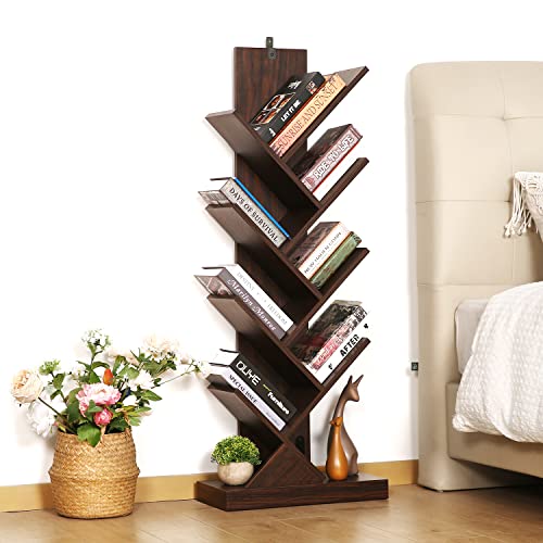 Bücherregal Baumform, 9 Ebenen ECK DVD Regal Holz bodenstehend...