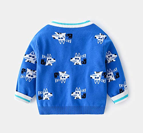 Children V Neck Embroidery Button Up Sweater Long Sleeve Cartoon Cardigan Knit Outwear Autumn Winter2