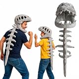 Dino Kostüm, 90/125 cm Dinosaurier Skelett Kostüm Set für Kinder Erwachsene