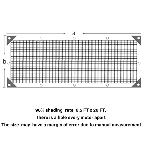 Image of winemana 90% Shade Cloth, Dog Kennel Shade Cover, 6.5 x 20 FT Sturdy Durable Sunblock Shade Mesh Tarp with Grommets for Patio Plants Greenhouse Chicken Coop Porch
