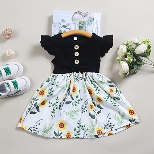 Image of Toddler Girls Tutu Dresses Cute Casual Short Sleeve Dress for Summer Daily Home School Party 2-8T